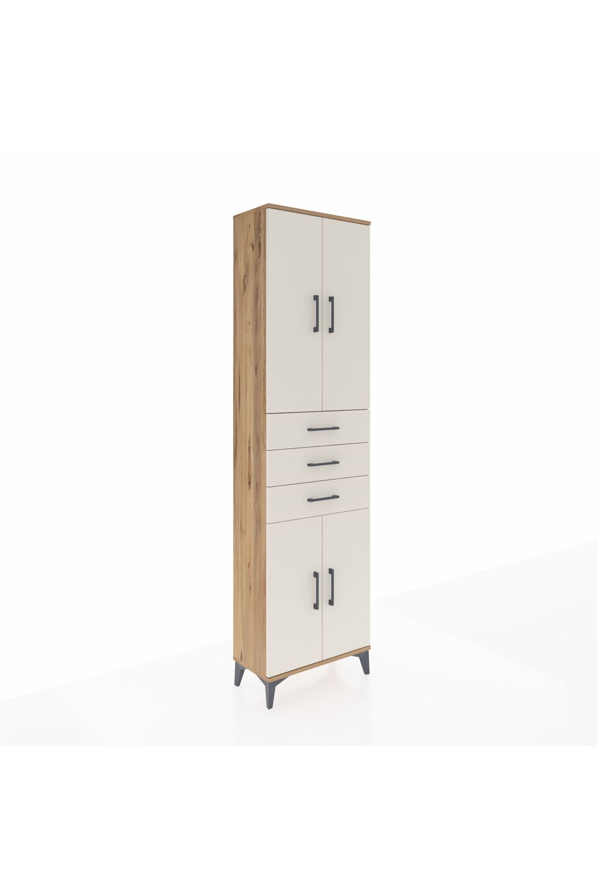 Arges Dolap 4 Raflı 3 Çekmeceli 4 Kapaklı 60x30x221 - S29M212V7A