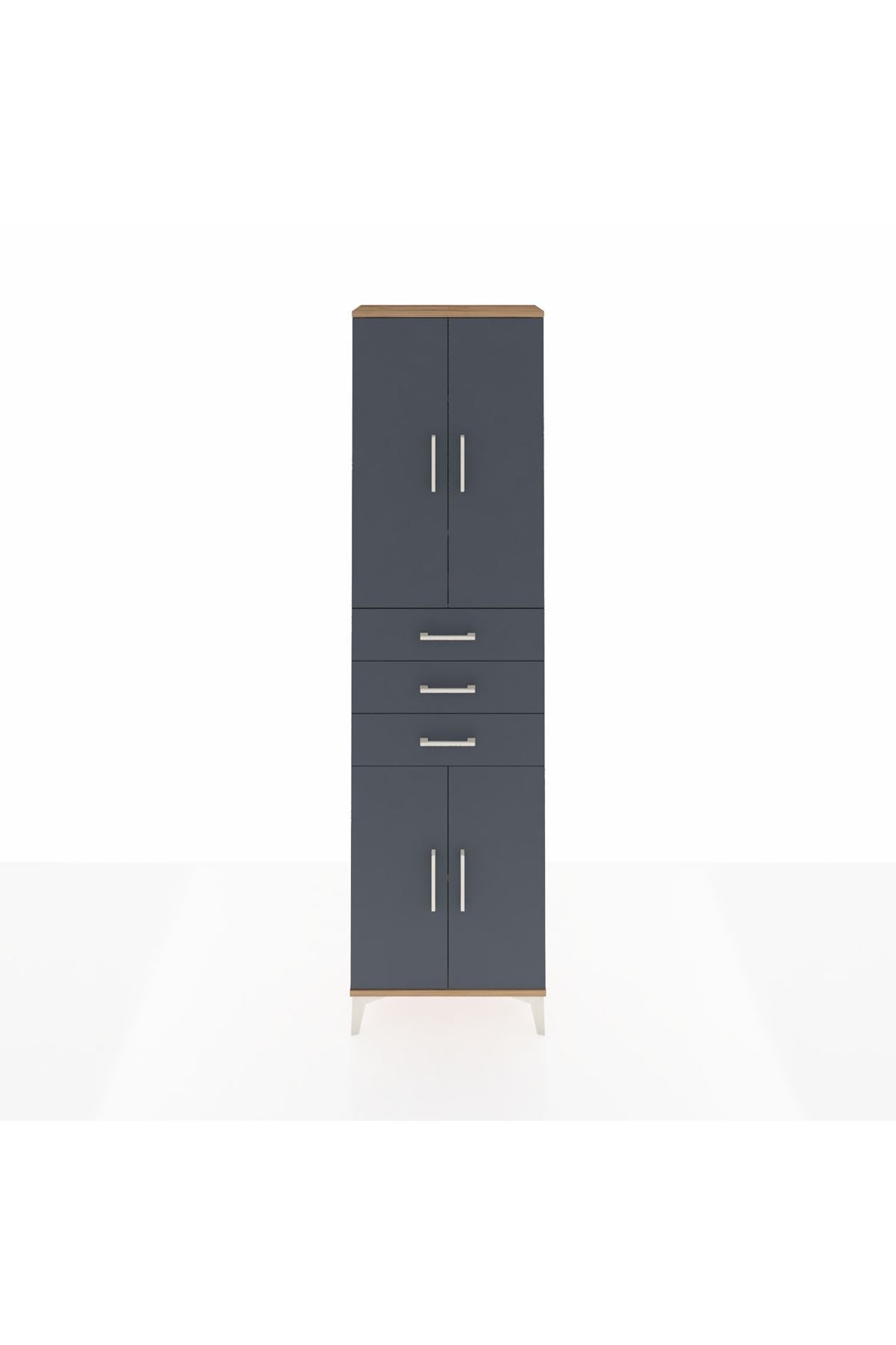 Arges Dolap 4 Raflı 3 Çekmeceli 4 Kapaklı 60x30x221 - S29M212V8A