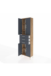 Arges Dolap 4 Raflı 3 Çekmeceli 4 Kapaklı 60x30x221 - S29M212V8A
