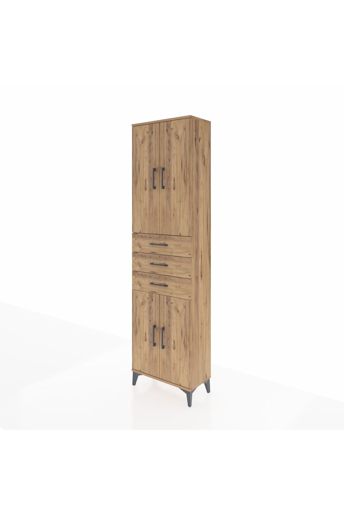 Arges Dolap 4 Raflı 3 Çekmeceli 4 Kapaklı 60x30x221 - S29M212V9A