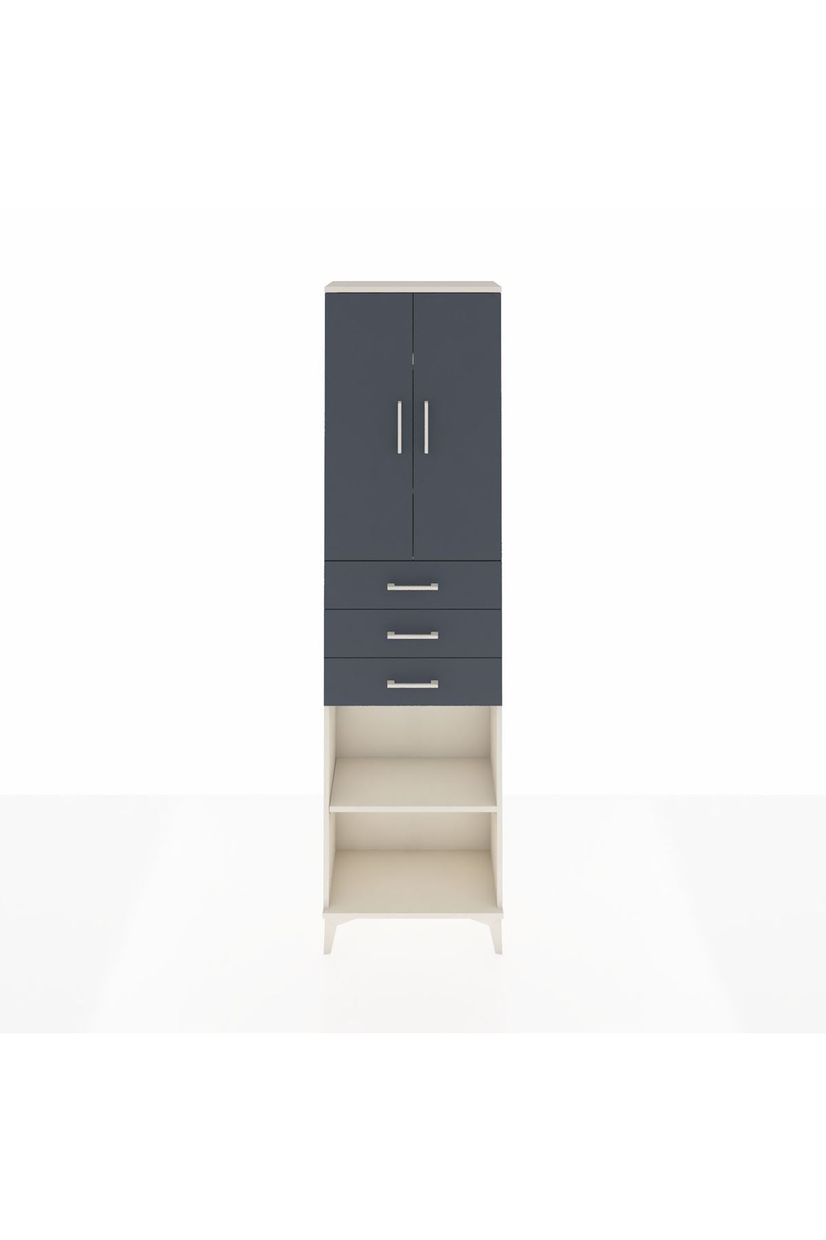 Arges Dolap 4 Raflı 3 Çekmeceli 2 Kapaklı 60x30x221 - S29M213V2A