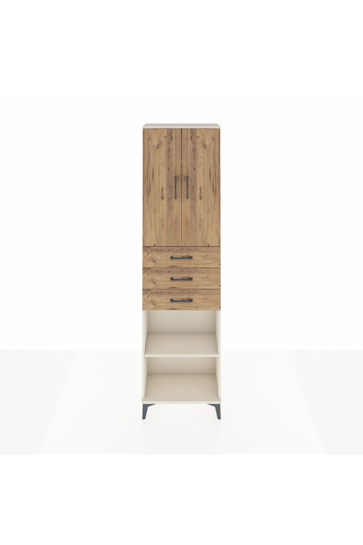 Arges Dolap 4 Raflı 3 Çekmeceli 2 Kapaklı 60x30x221 - S29M213V3A