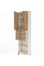 Arges Dolap 4 Raflı 3 Çekmeceli 2 Kapaklı 60x30x221 - S29M213V3A