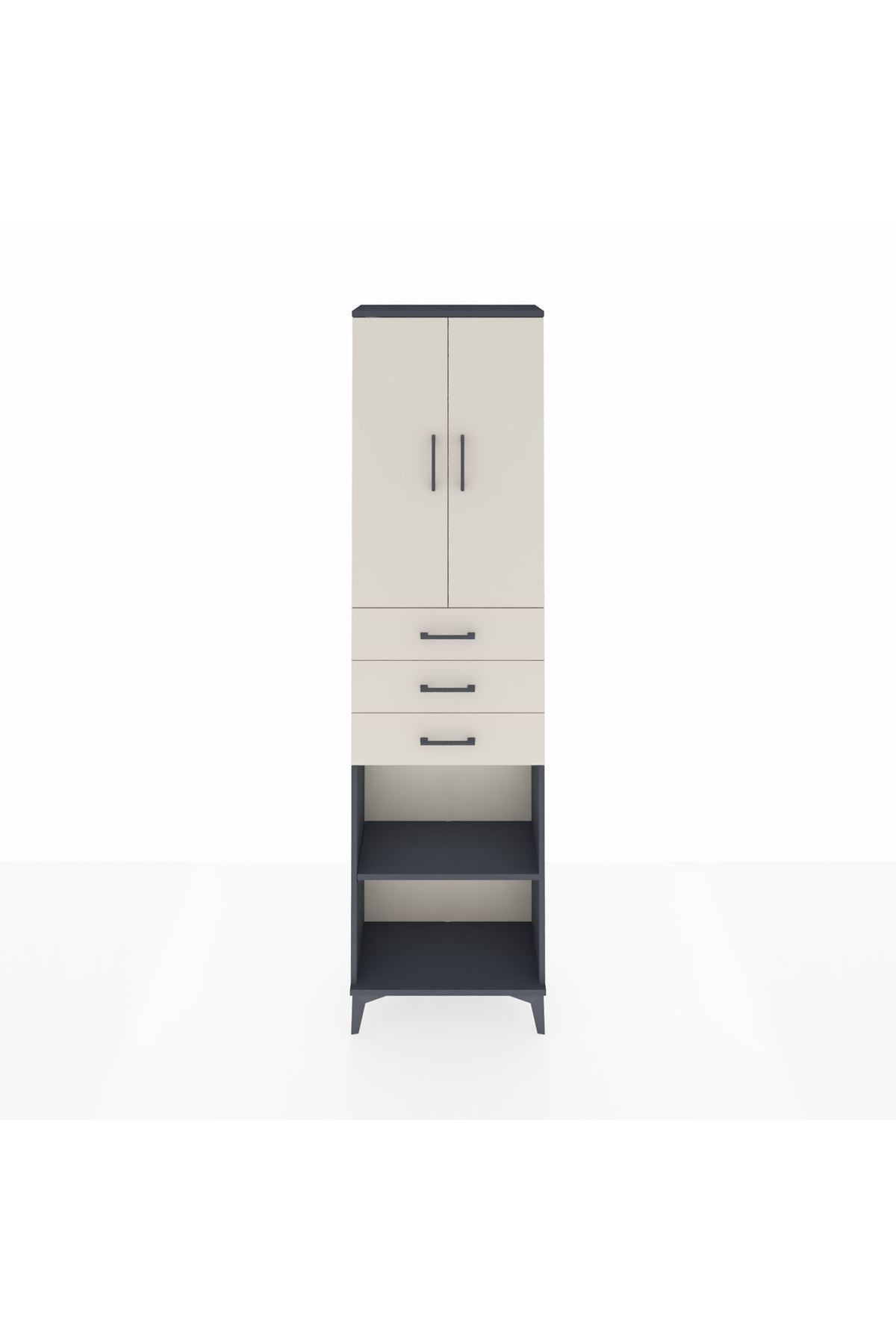Arges Dolap 4 Raflı 3 Çekmeceli 2 Kapaklı 60x30x221 - S29M213V4A