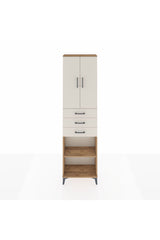 Arges Dolap 4 Raflı 3 Çekmeceli 2 Kapaklı 60x30x221