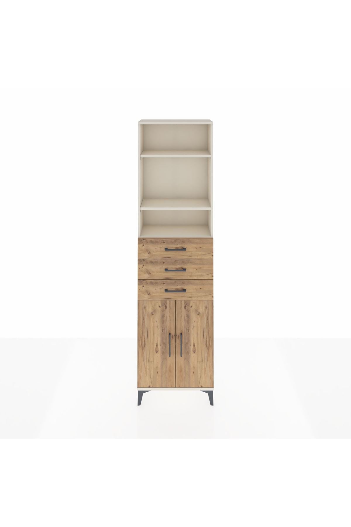 Arges Dolap 4 Raflı 3 Çekmeceli 2 Kapaklı 60x30x221 - S29M214V3A