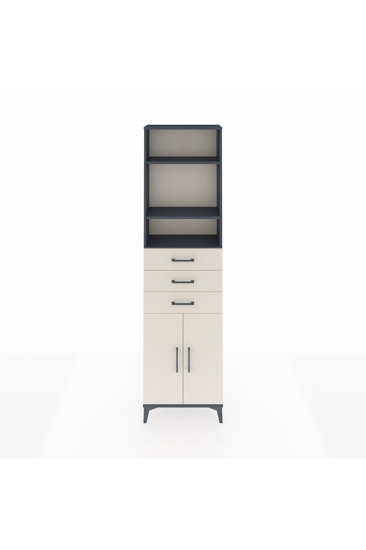 Arges Dolap 4 Raflı 3 Çekmeceli 2 Kapaklı 60x30x221 - S29M214V4A