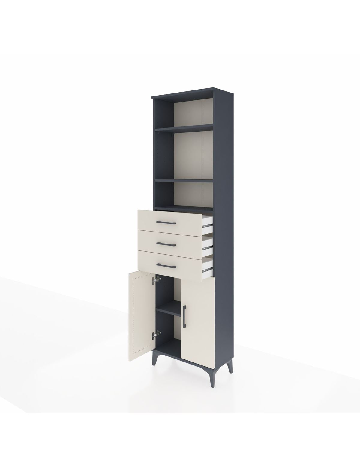 Arges Dolap 4 Raflı 3 Çekmeceli 2 Kapaklı 60x30x221 - S29M214V4A