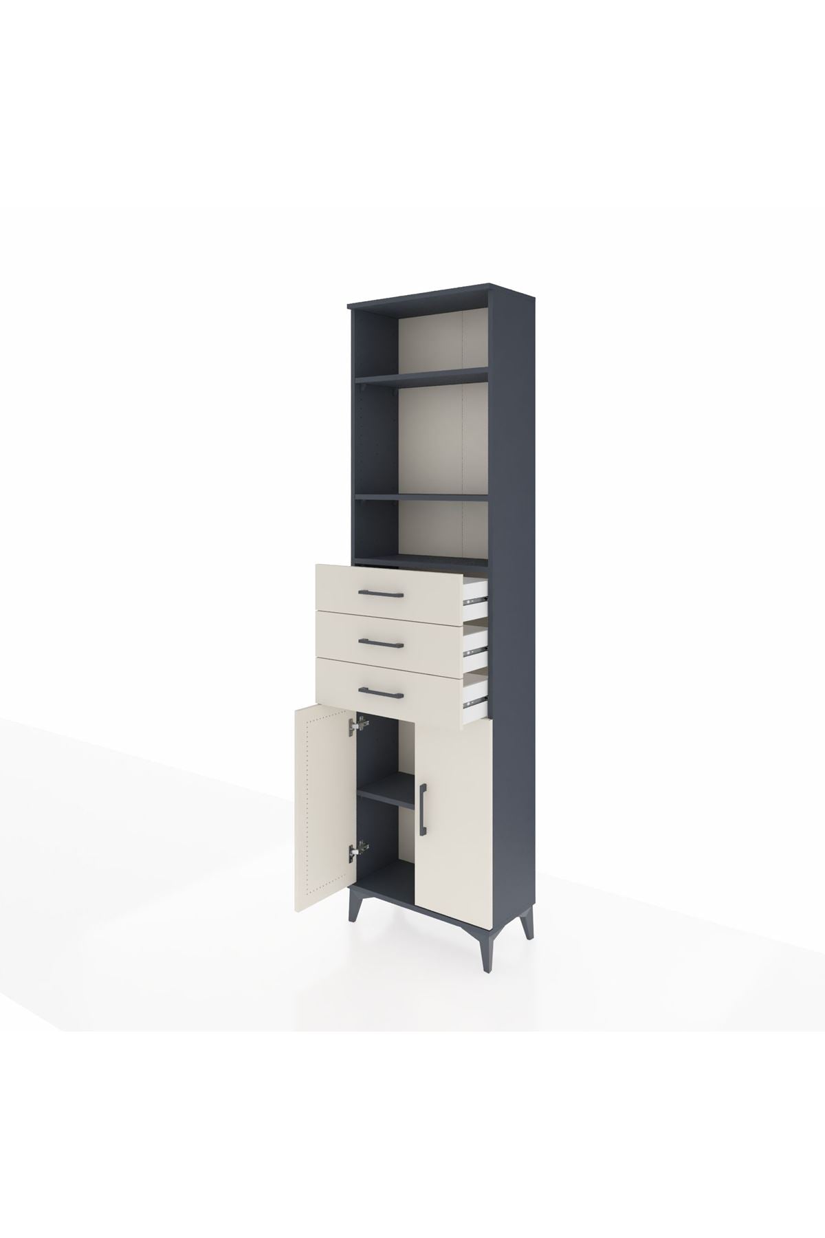 Arges Dolap 4 Raflı 3 Çekmeceli 2 Kapaklı 60x30x221 - S29M214V4A
