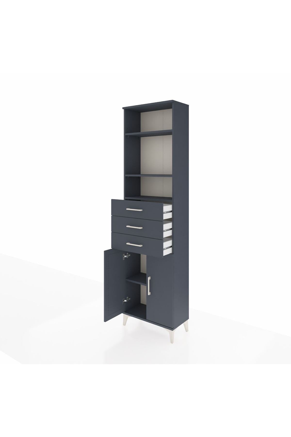 Arges Dolap 4 Raflı 3 Çekmeceli 2 Kapaklı 60x30x221 - S29M214V5A