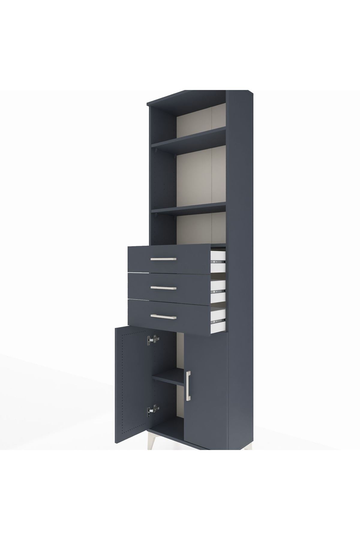 Arges Dolap 4 Raflı 3 Çekmeceli 2 Kapaklı 60x30x221 - S29M214V5A