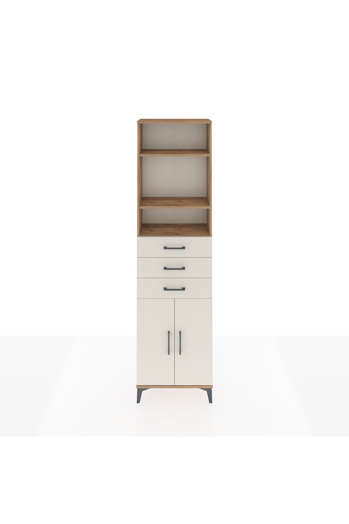 Arges Dolap 4 Raflı 3 Çekmeceli 2 Kapaklı 60x30x221 - S29M214V7A