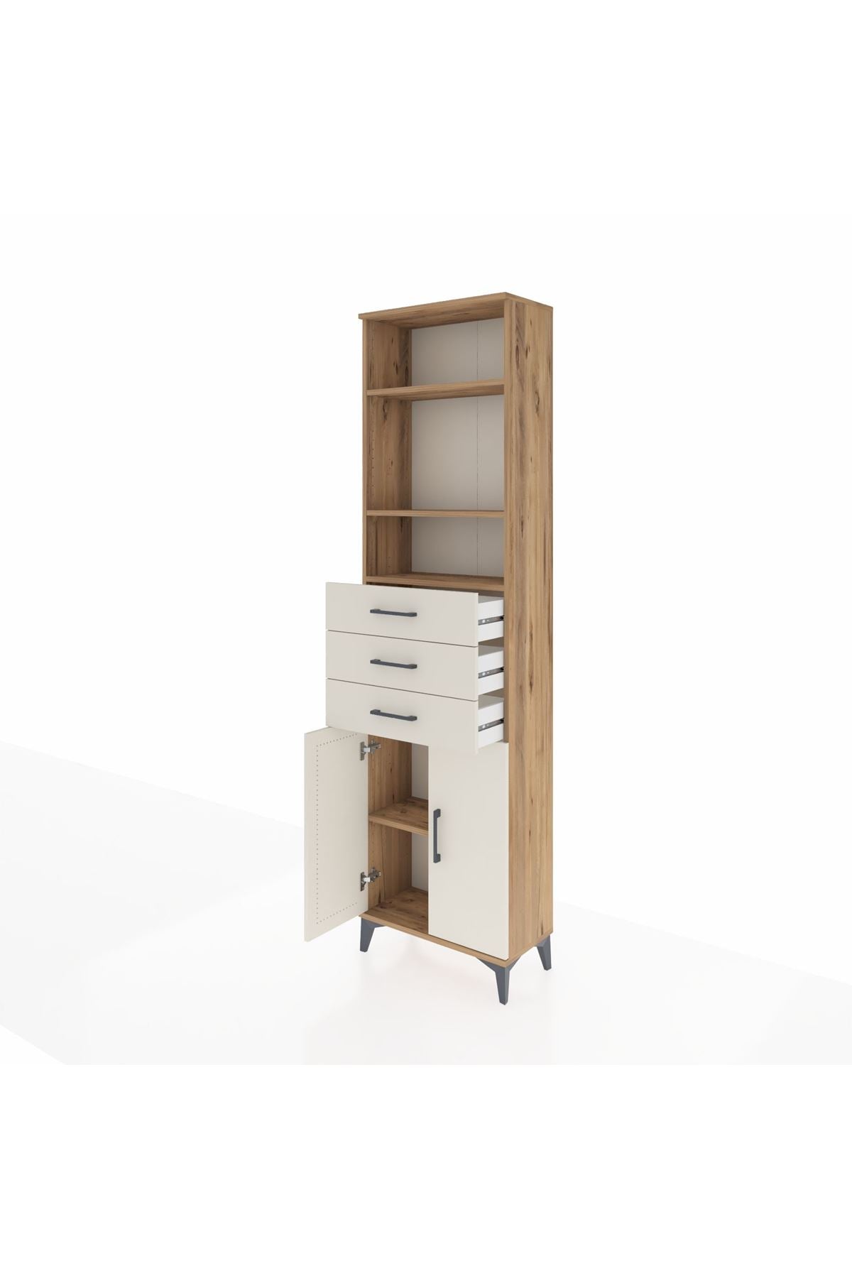 Arges Dolap 4 Raflı 3 Çekmeceli 2 Kapaklı 60x30x221 - S29M214V7A
