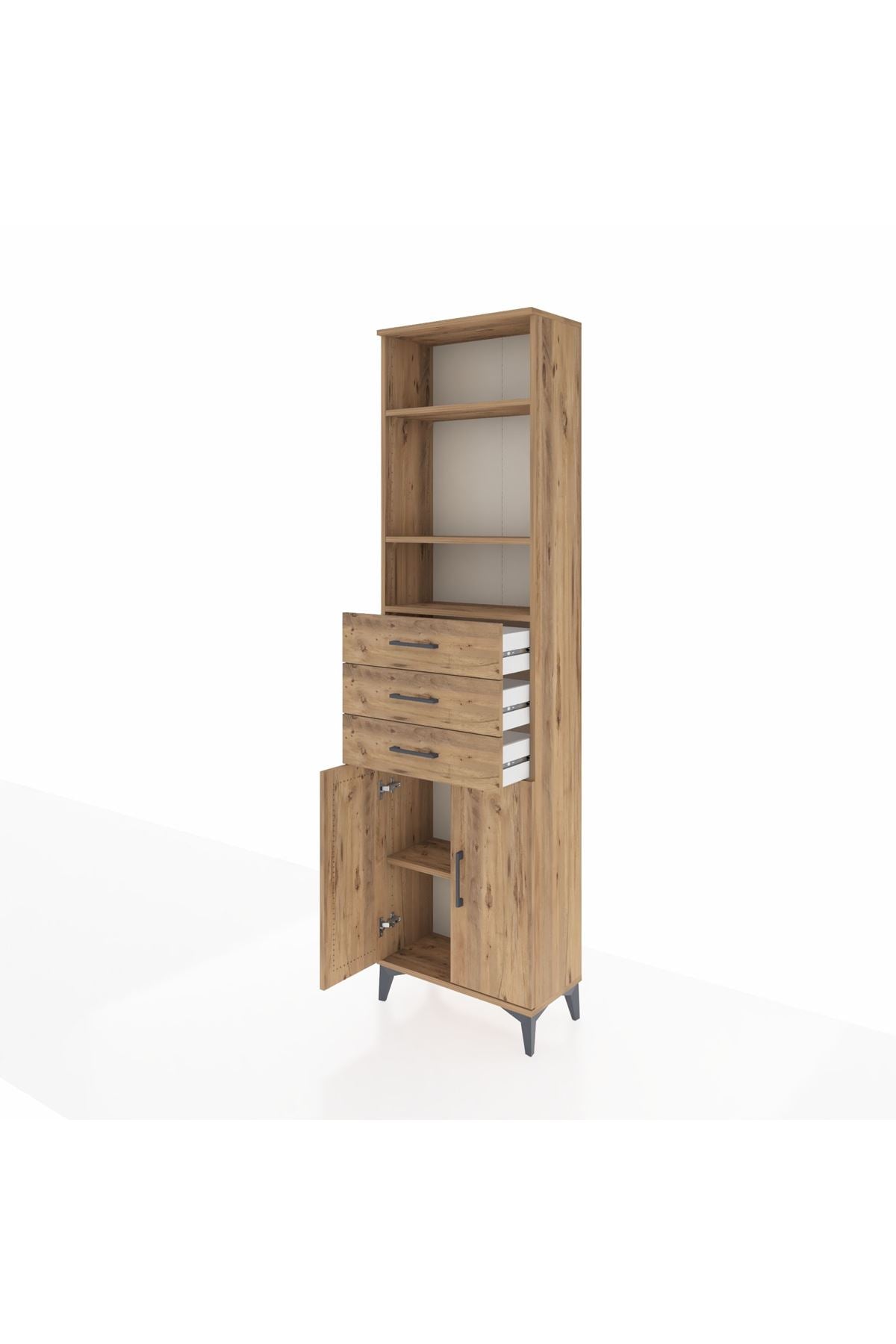 Arges Dolap 4 Raflı 3 Çekmeceli 2 Kapaklı 60x30x221 - S29M214V9A