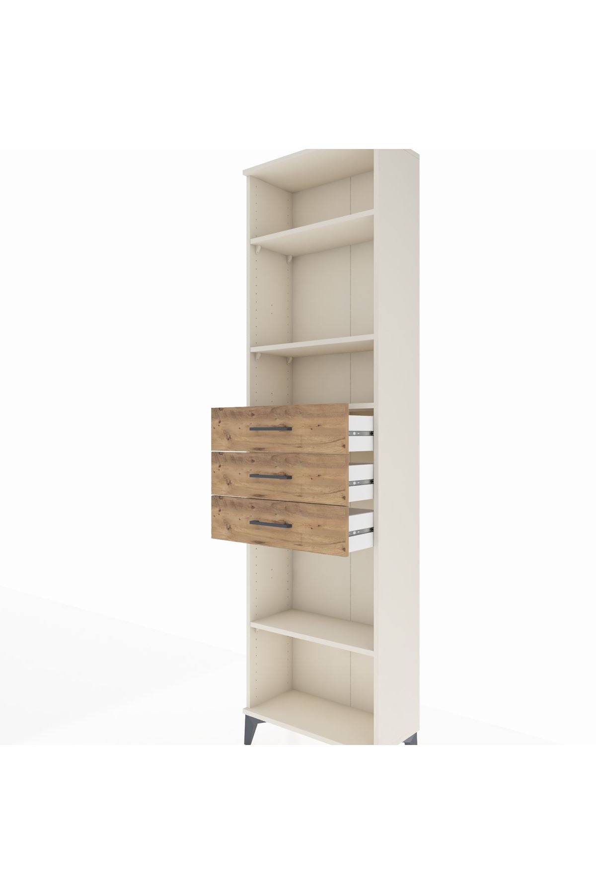 Arges Dolap 4 Raflı 3 Çekmeceli 60x30x221 - S29M215V3A