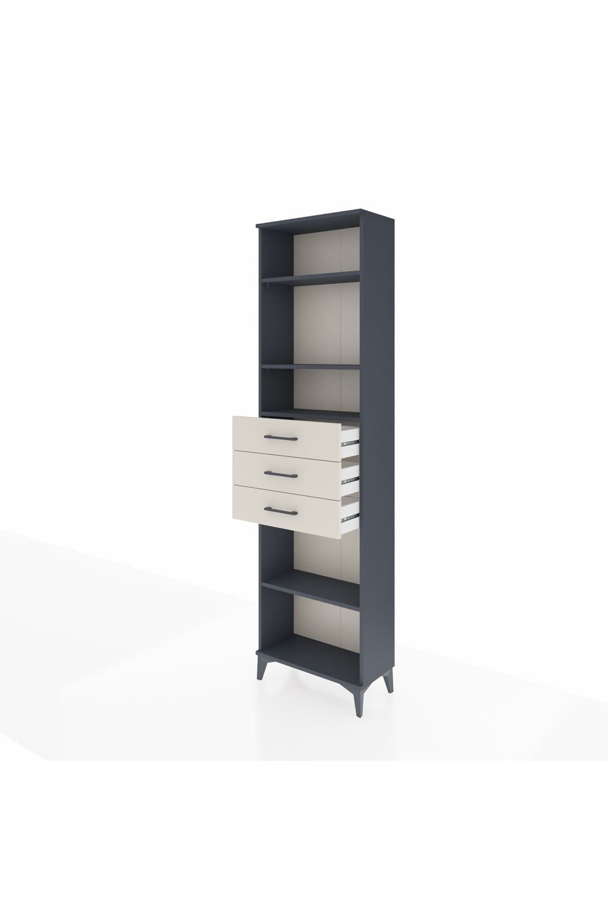 Arges Dolap 4 Raflı 3 Çekmeceli 60x30x221 - S29M215V4A
