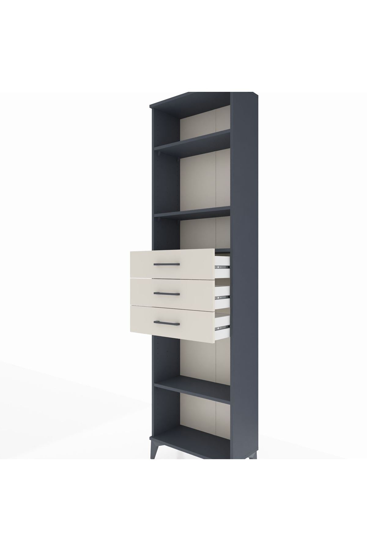 Arges Dolap 4 Raflı 3 Çekmeceli 60x30x221 - S29M215V4A