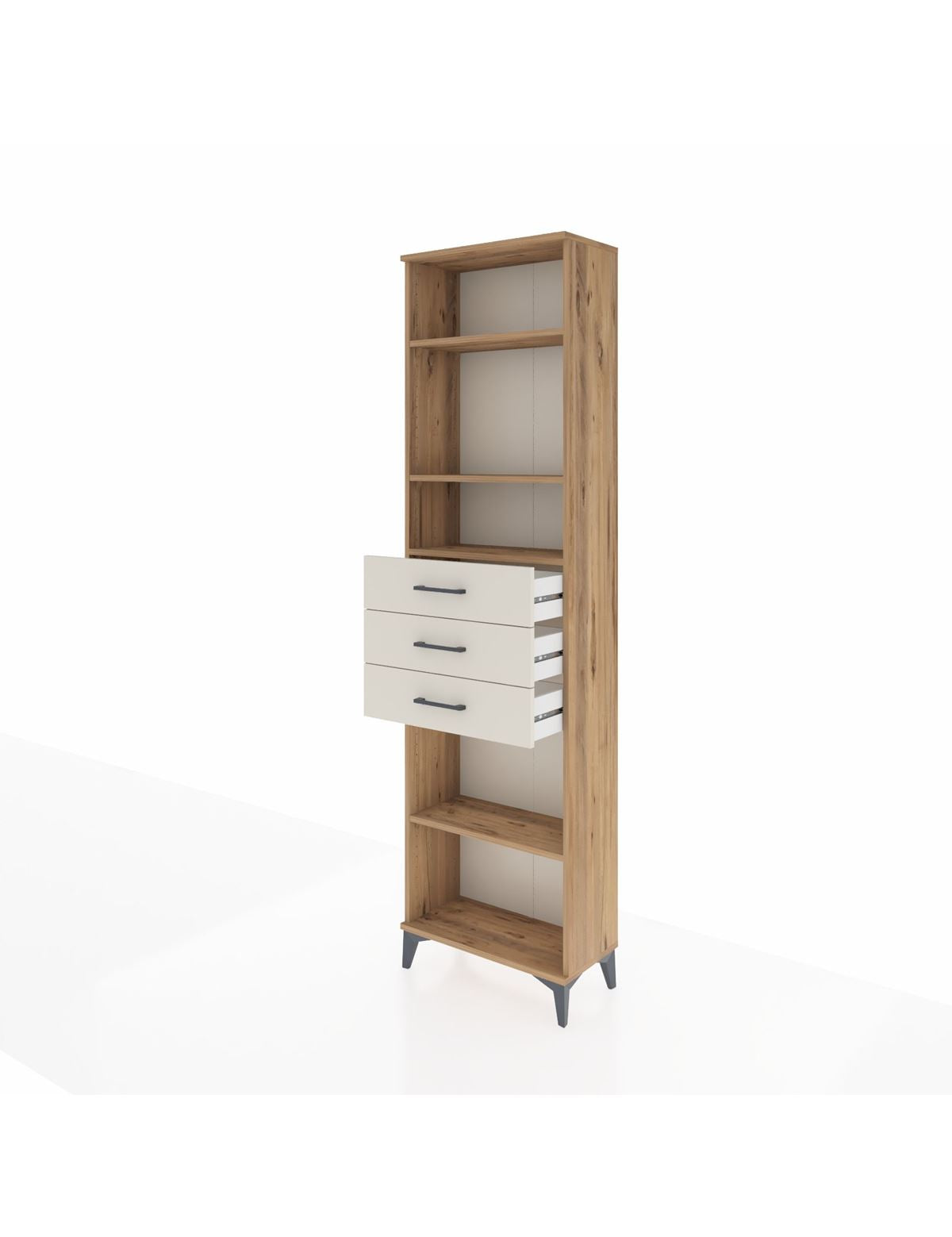 Arges Dolap 4 Raflı 3 Çekmeceli 60x30x221 - S29M215V7A