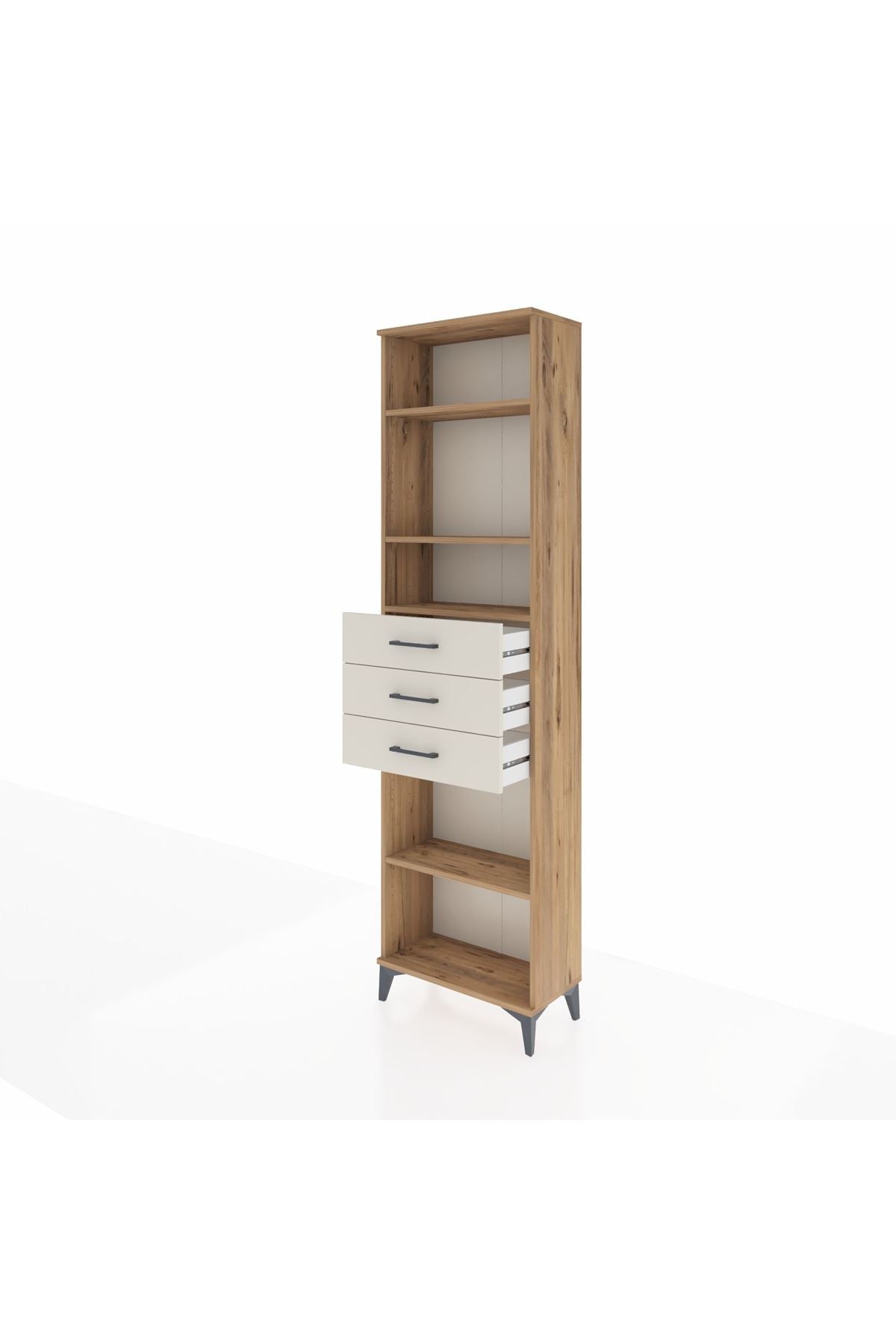 Arges Dolap 4 Raflı 3 Çekmeceli 60x30x221 - S29M215V7A