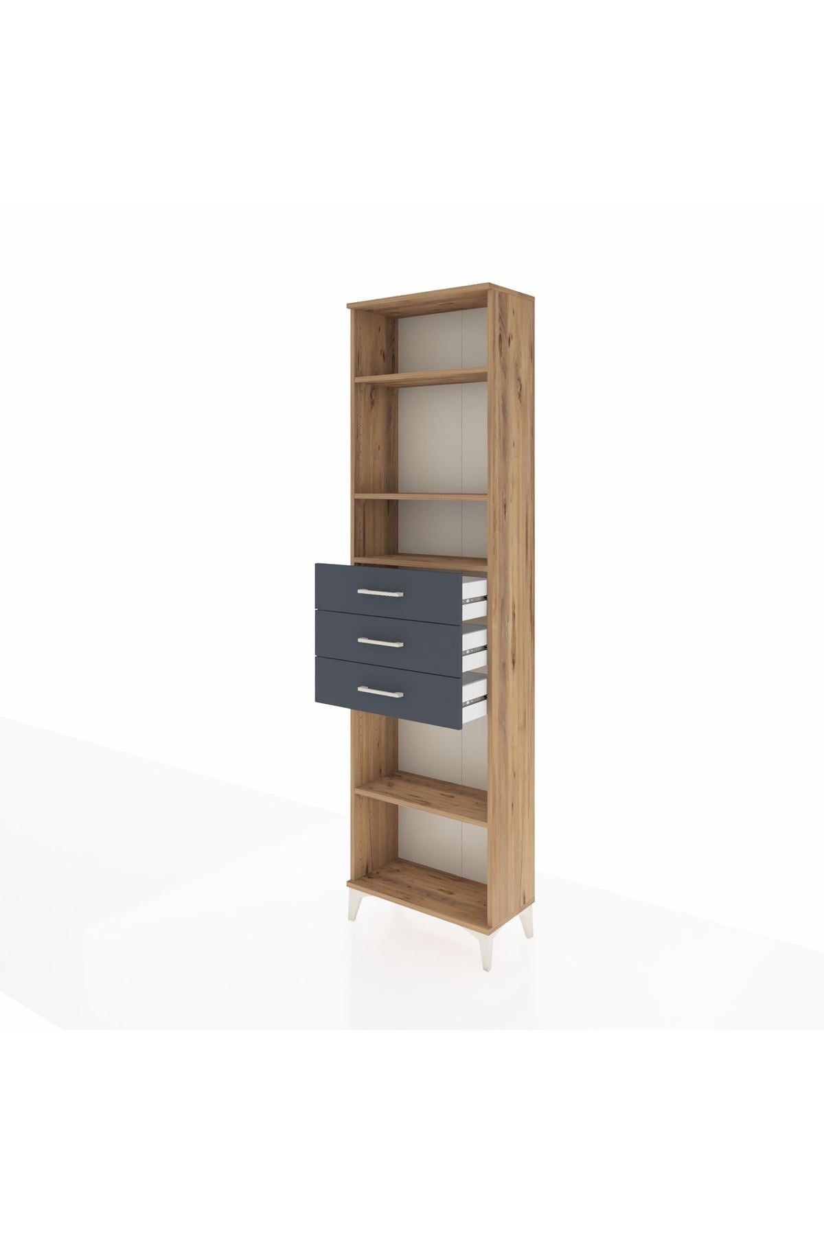 Arges Dolap 4 Raflı 3 Çekmeceli 60x30x221 - S29M215V8A