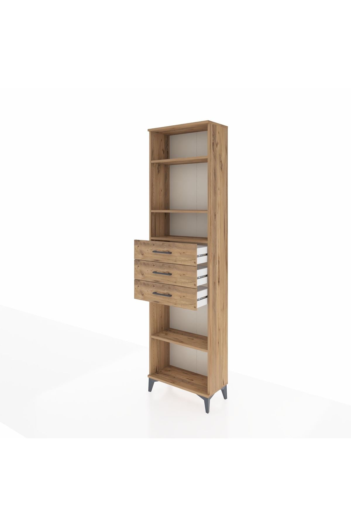 Arges Dolap 4 Raflı 3 Çekmeceli 60x30x221 - S29M215V9A