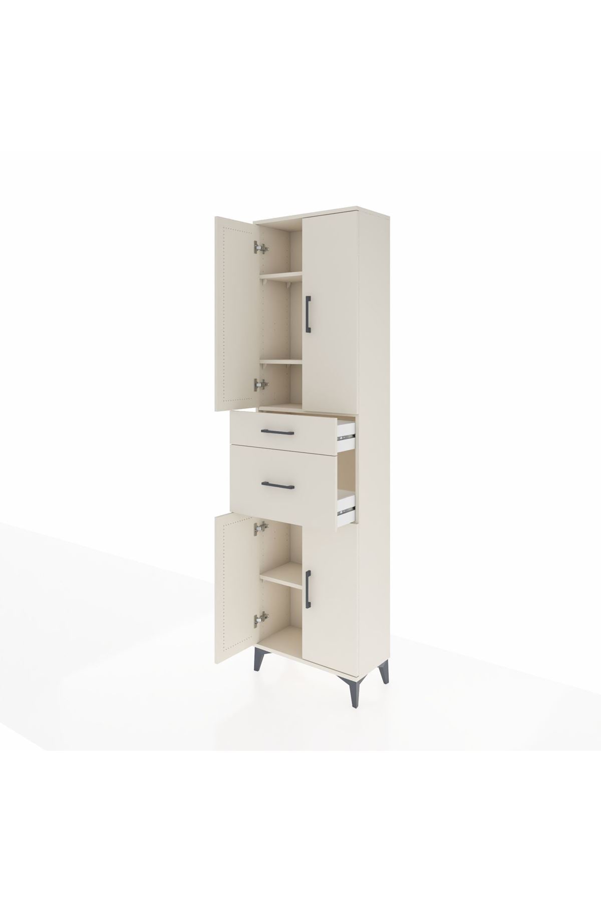 Arges Dolap 4 Raflı 2 Çekmeceli 4 Kapaklı 60x30x221 - S29M216V1A