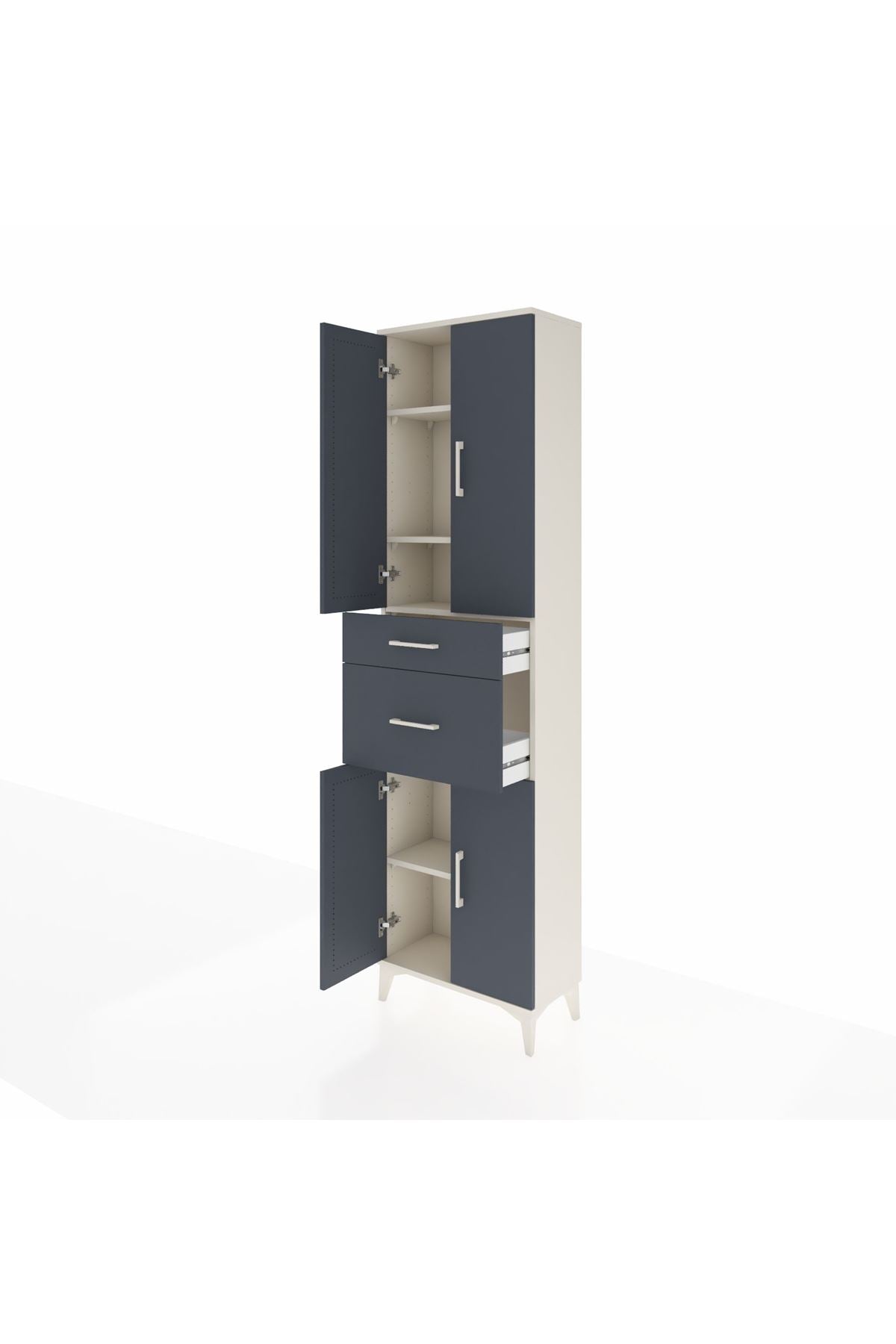 Arges Dolap 4 Raflı 2 Çekmeceli 4 Kapaklı 60x30x221 - S29M216V2A