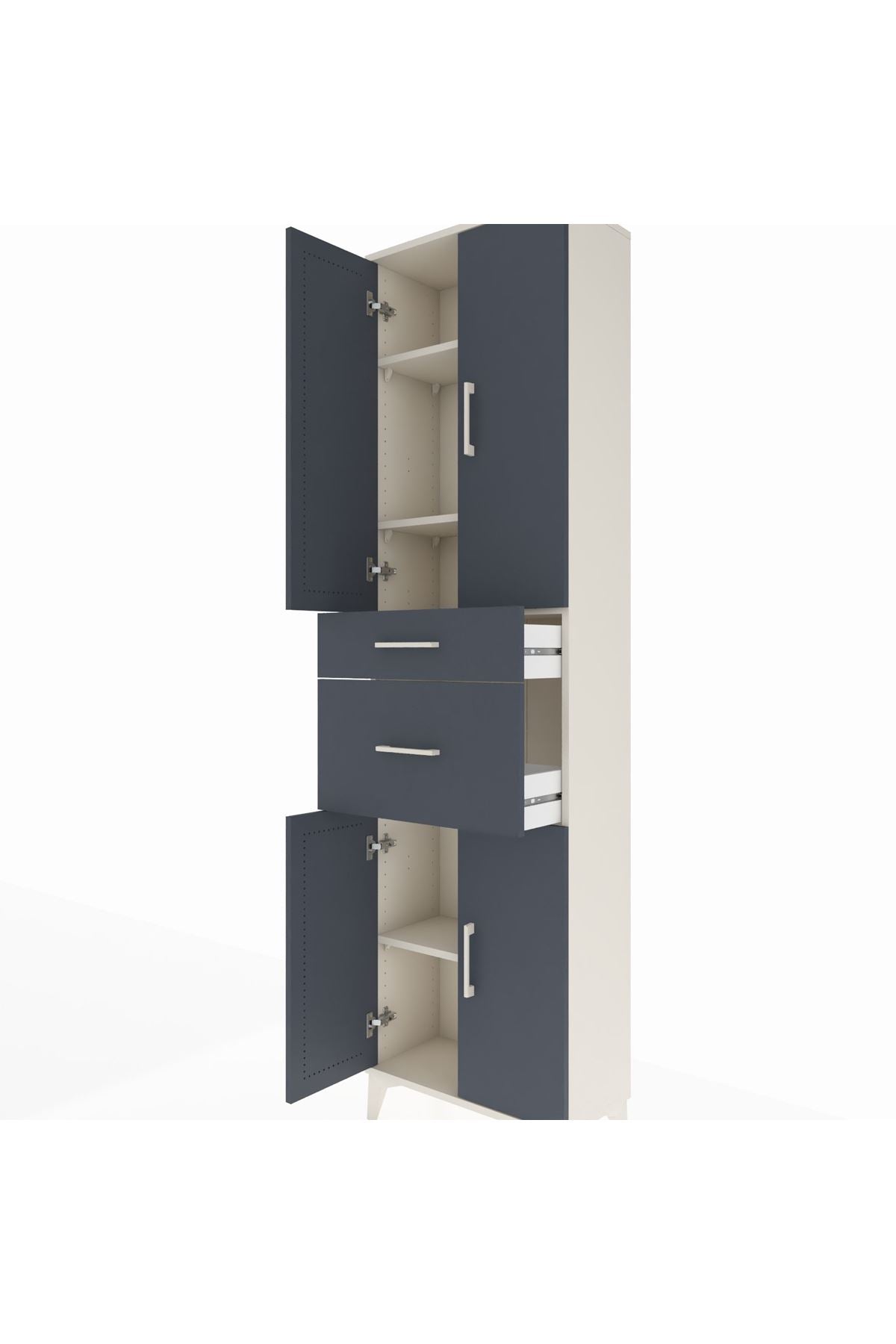 Arges Dolap 4 Raflı 2 Çekmeceli 4 Kapaklı 60x30x221 - S29M216V2A