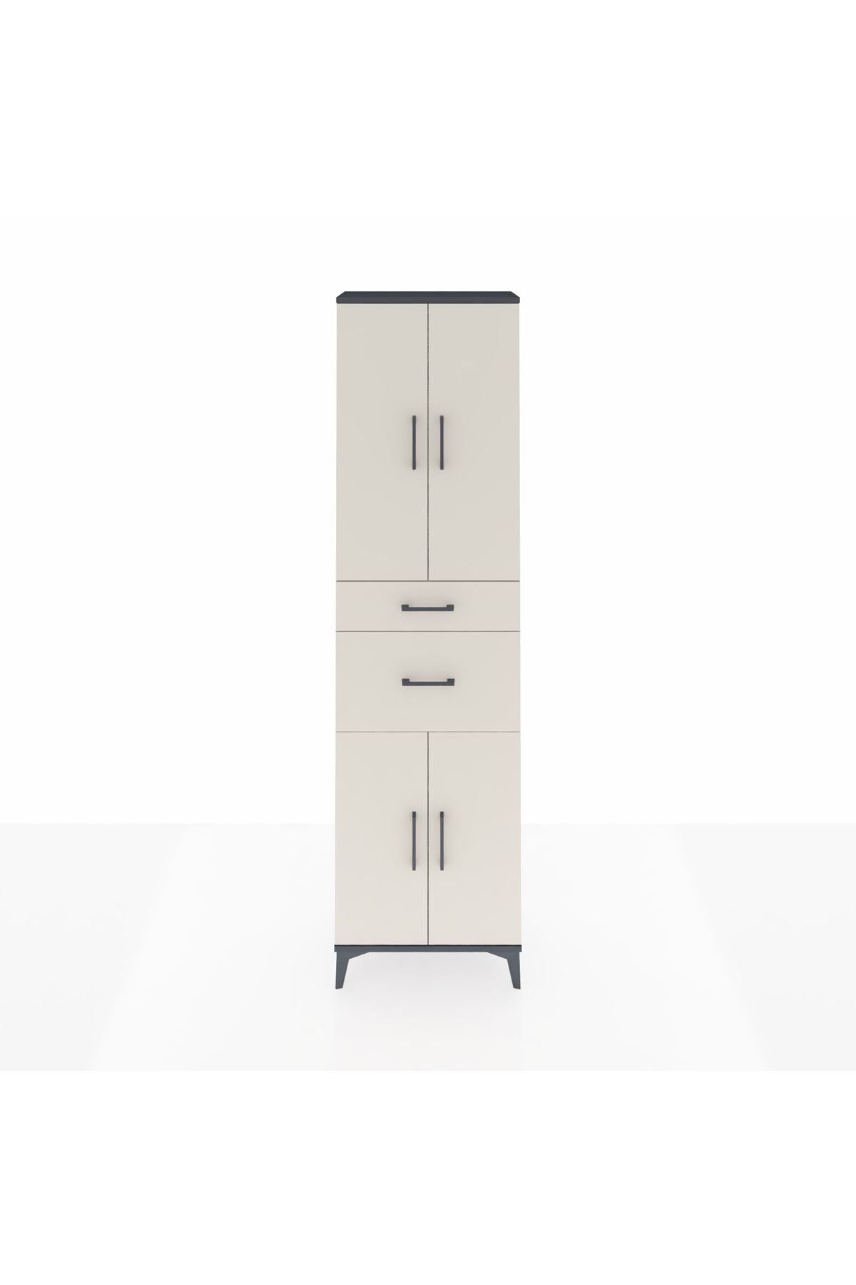 Arges Dolap 4 Raflı 2 Çekmeceli 4 Kapaklı 60x30x221 - S29M216V4A