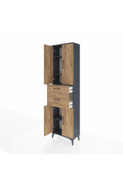 Arges Dolap 4 Raflı 2 Çekmeceli 4 Kapaklı 60x30x221 - S29M216V6A