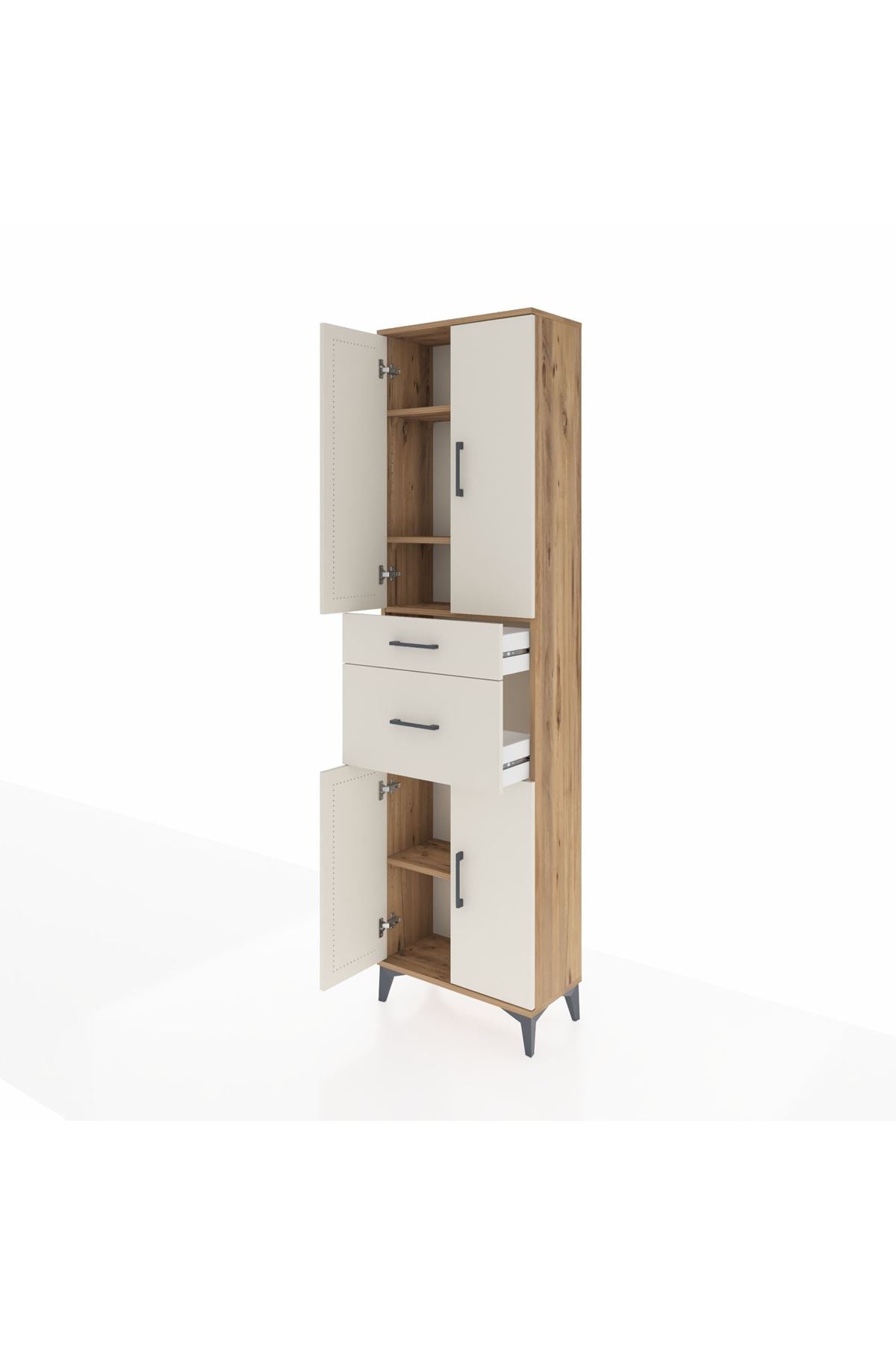 Arges Dolap 4 Raflı 2 Çekmeceli 4 Kapaklı 60x30x221 - S29M216V7A