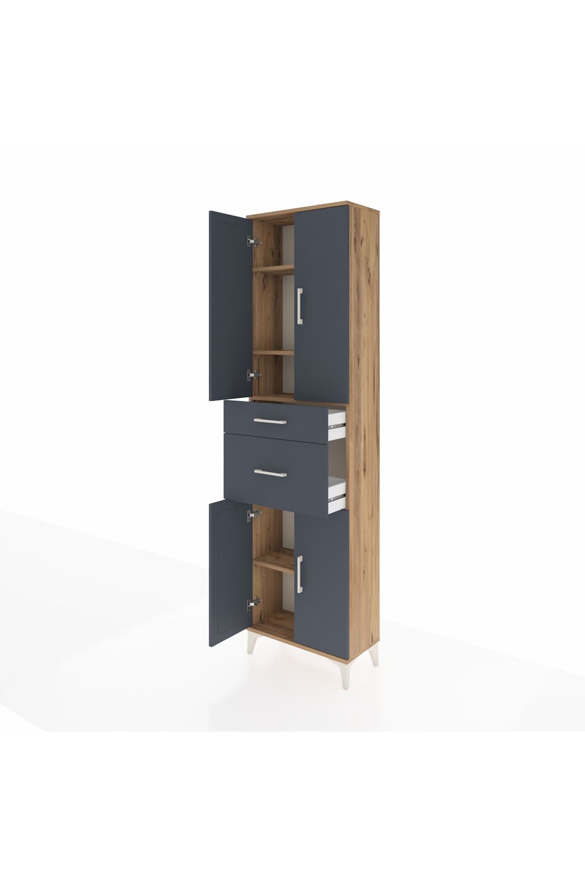 Arges Dolap 4 Raflı 2 Çekmeceli 4 Kapaklı 60x30x221 - S29M216V8A