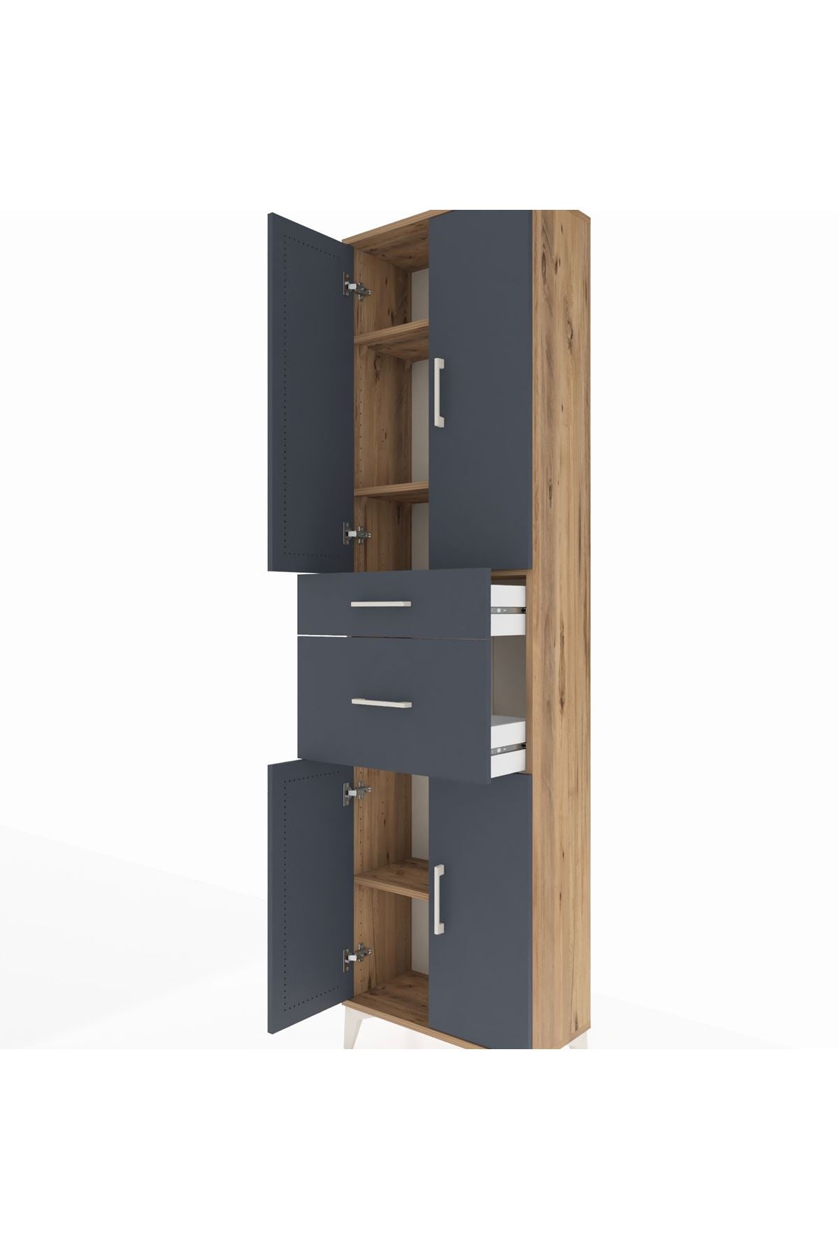 Arges Dolap 4 Raflı 2 Çekmeceli 4 Kapaklı 60x30x221 - S29M216V8A