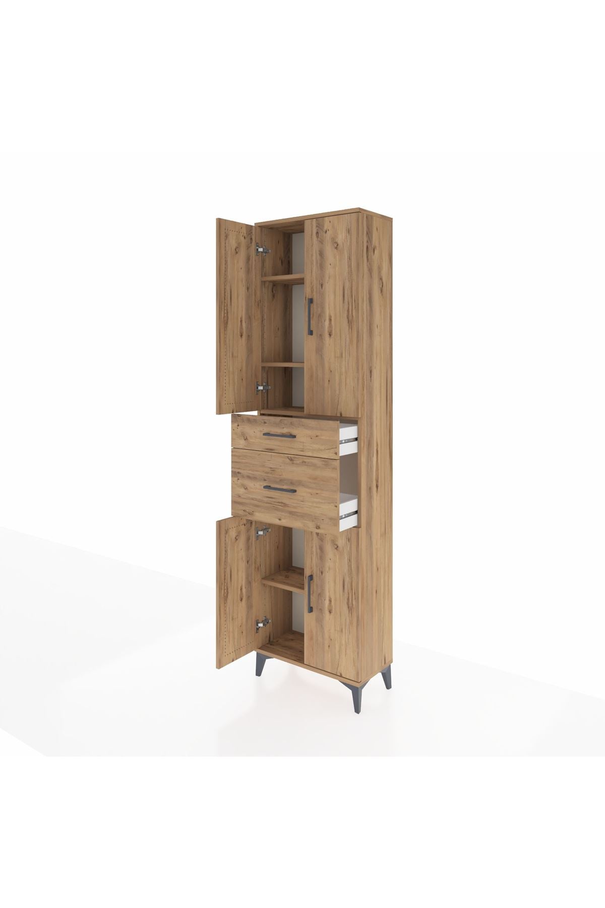 Arges Dolap 4 Raflı 2 Çekmeceli 4 Kapaklı 60x30x221 - S29M216V9A