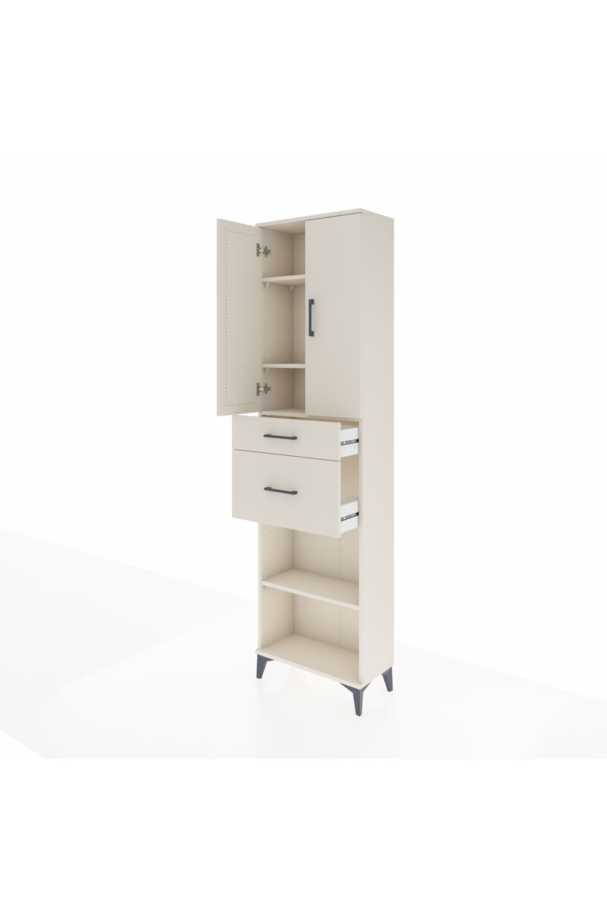 Arges Dolap 4 Raflı 2 Çekmeceli 2 Kapaklı 60x30x221 - S29M217V1A