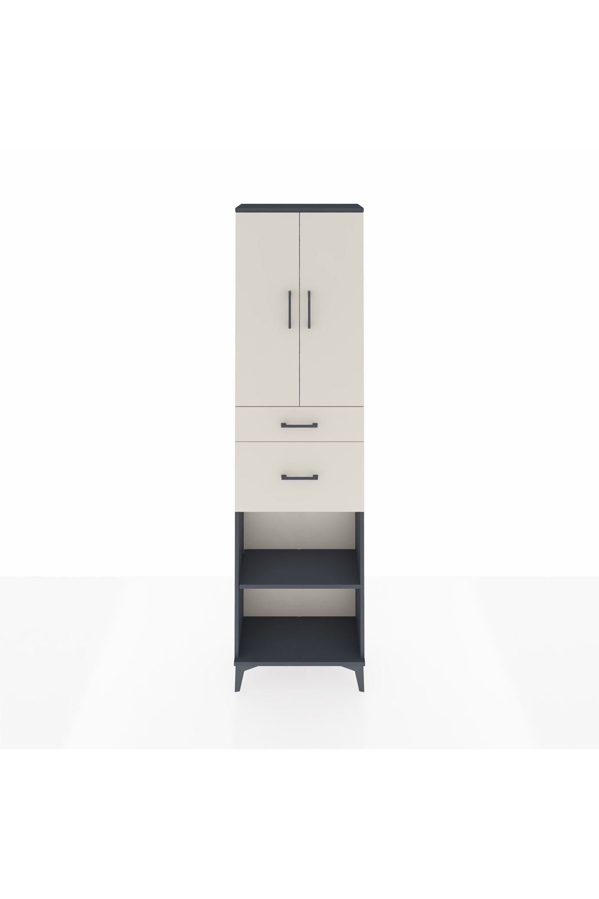 Arges Dolap 4 Raflı 2 Çekmeceli 2 Kapaklı 60x30x221 - S29M217V4A