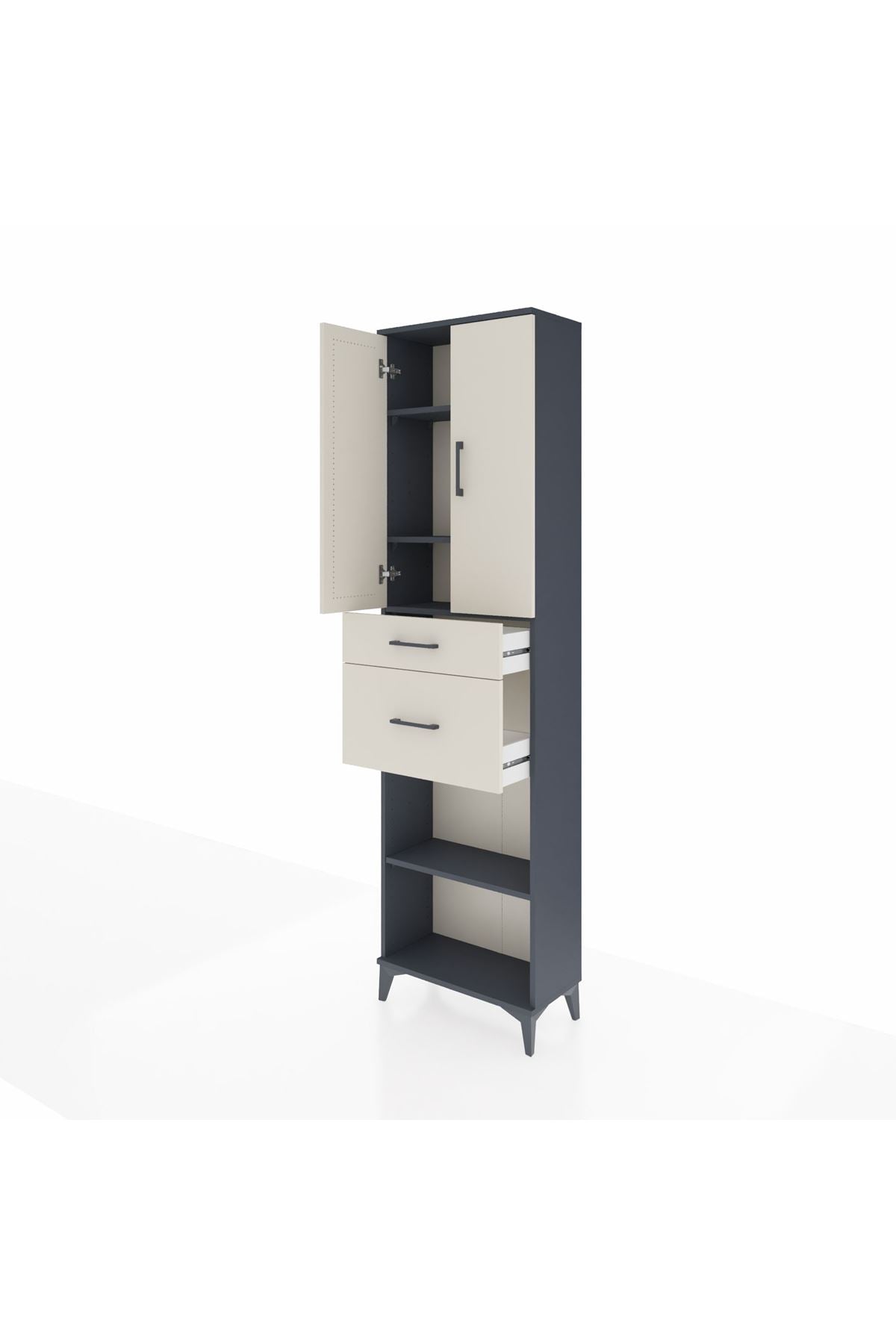 Arges Dolap 4 Raflı 2 Çekmeceli 2 Kapaklı 60x30x221 - S29M217V4A