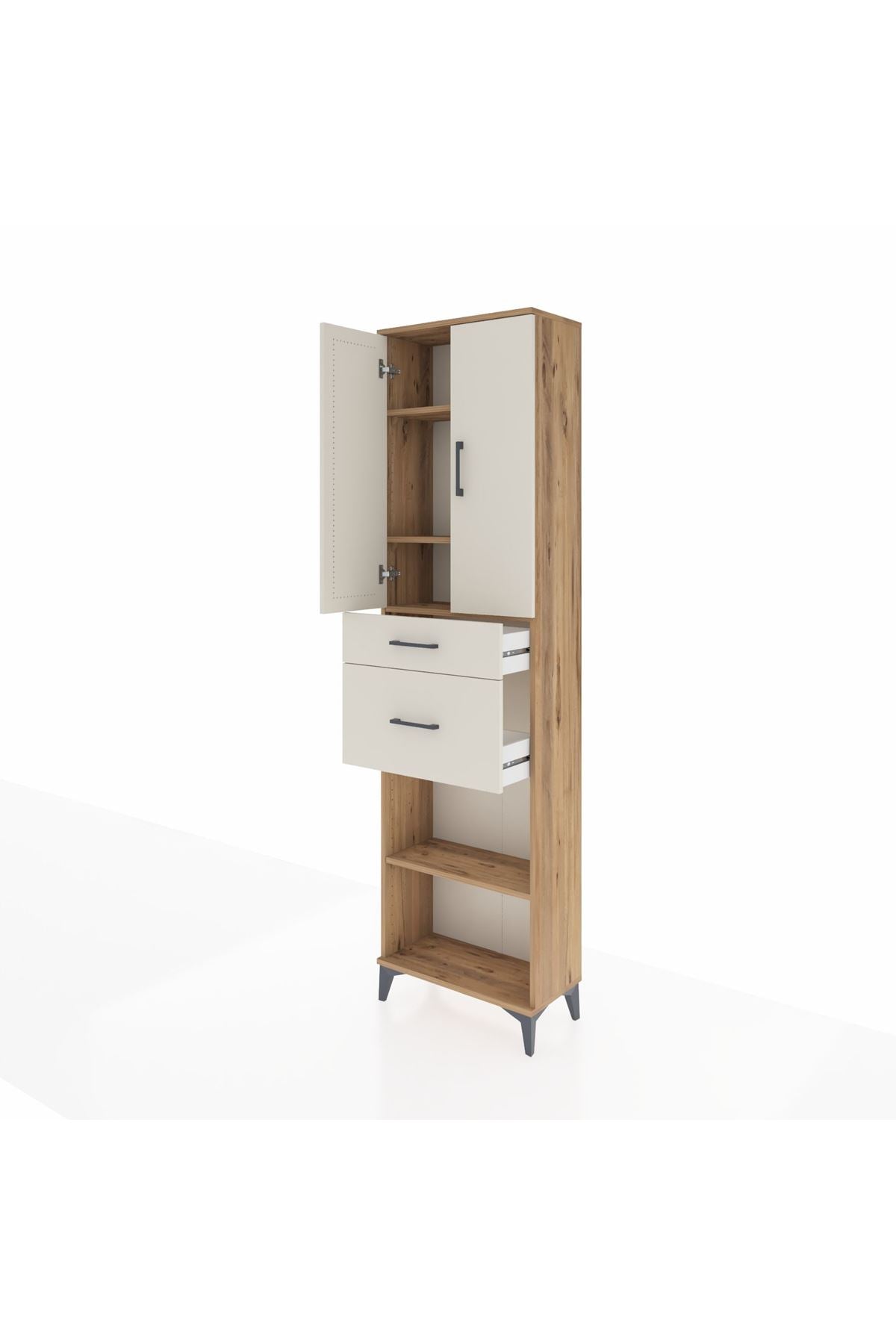 Arges Dolap 4 Raflı 2 Çekmeceli 2 Kapaklı 60x30x221 - S29M217V7A