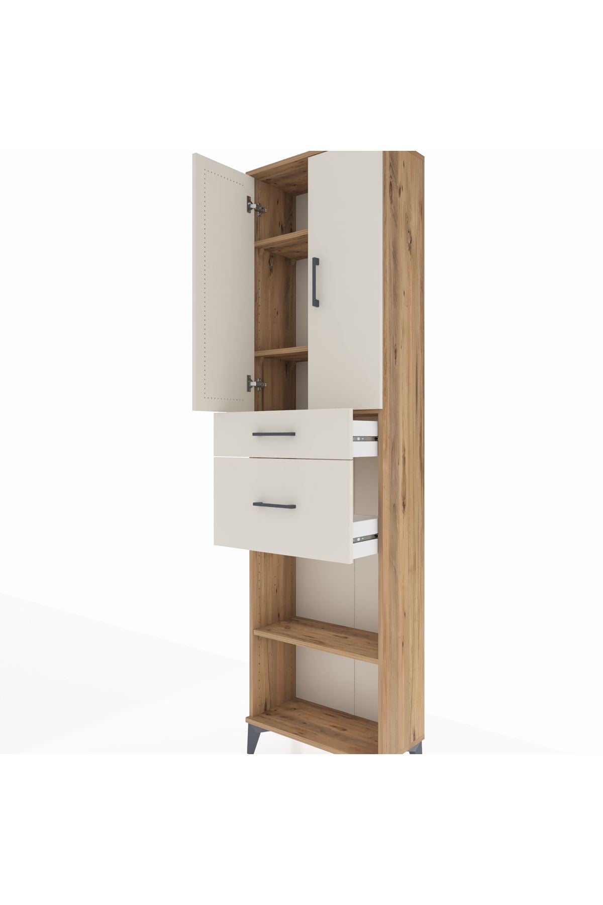 Arges Dolap 4 Raflı 2 Çekmeceli 2 Kapaklı 60x30x221 - S29M217V7A