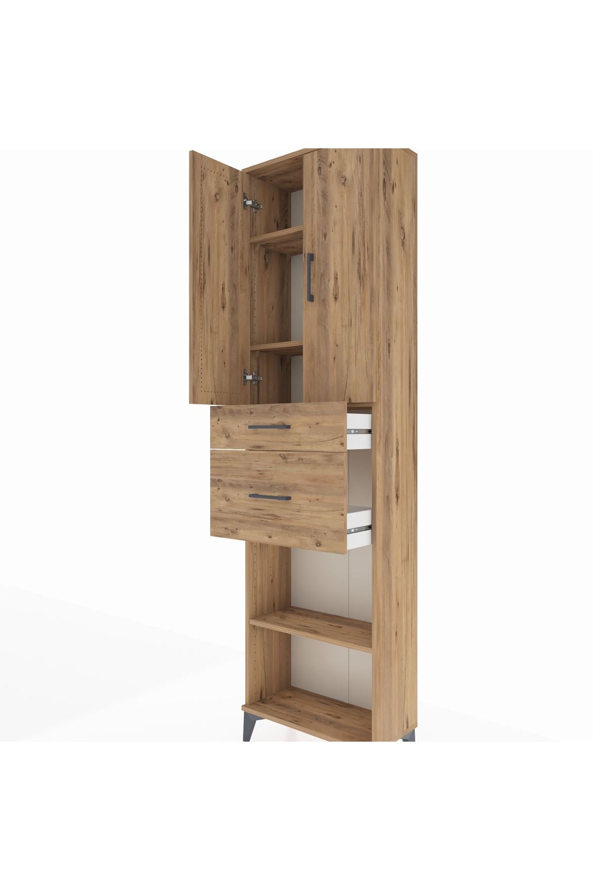 Arges Dolap 4 Raflı 2 Çekmeceli 2 Kapaklı 60x30x221 - S29M217V9A