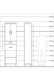 Arges Dolap 4 Raflı 2 Çekmeceli 2 Kapaklı 60x30x221 - S29M217V9A