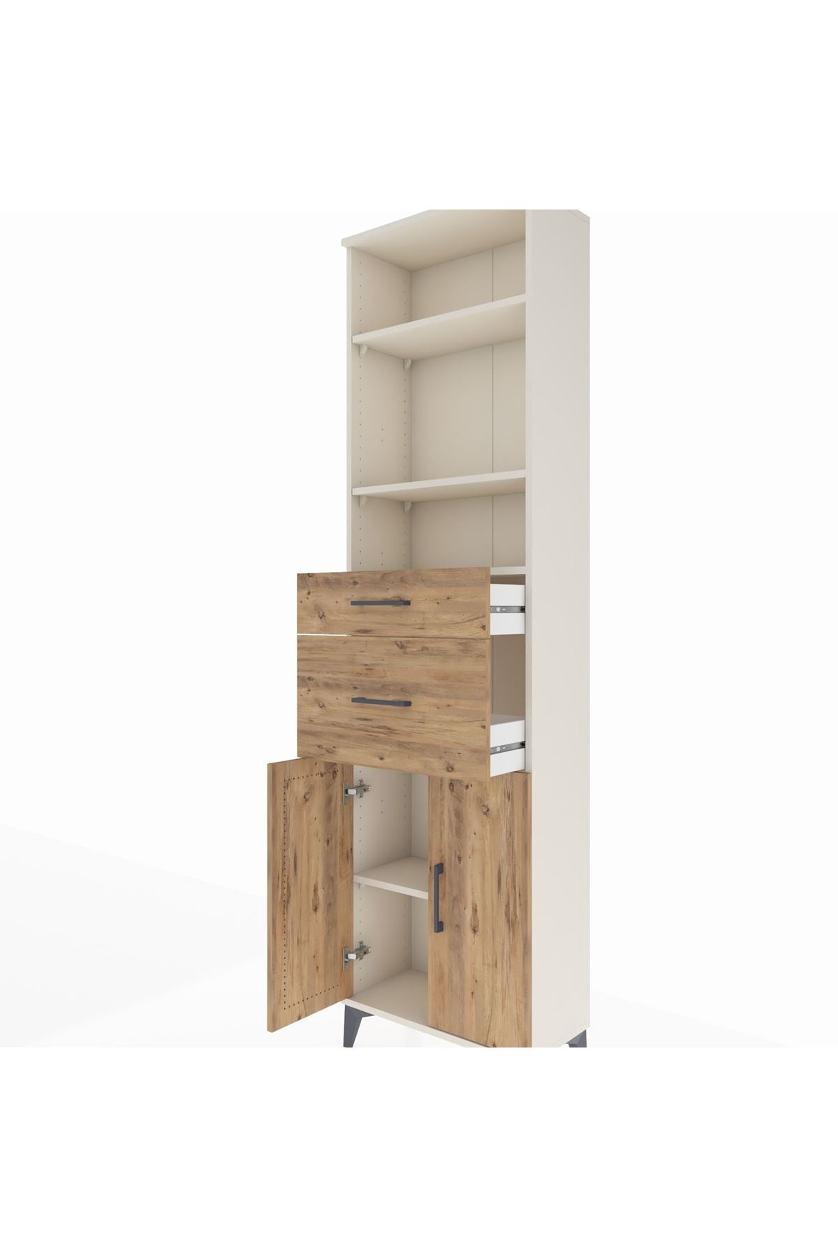 Arges Dolap 4 Raflı 2 Çekmeceli 2 Kapaklı 60x30x221 - S29M218V3A