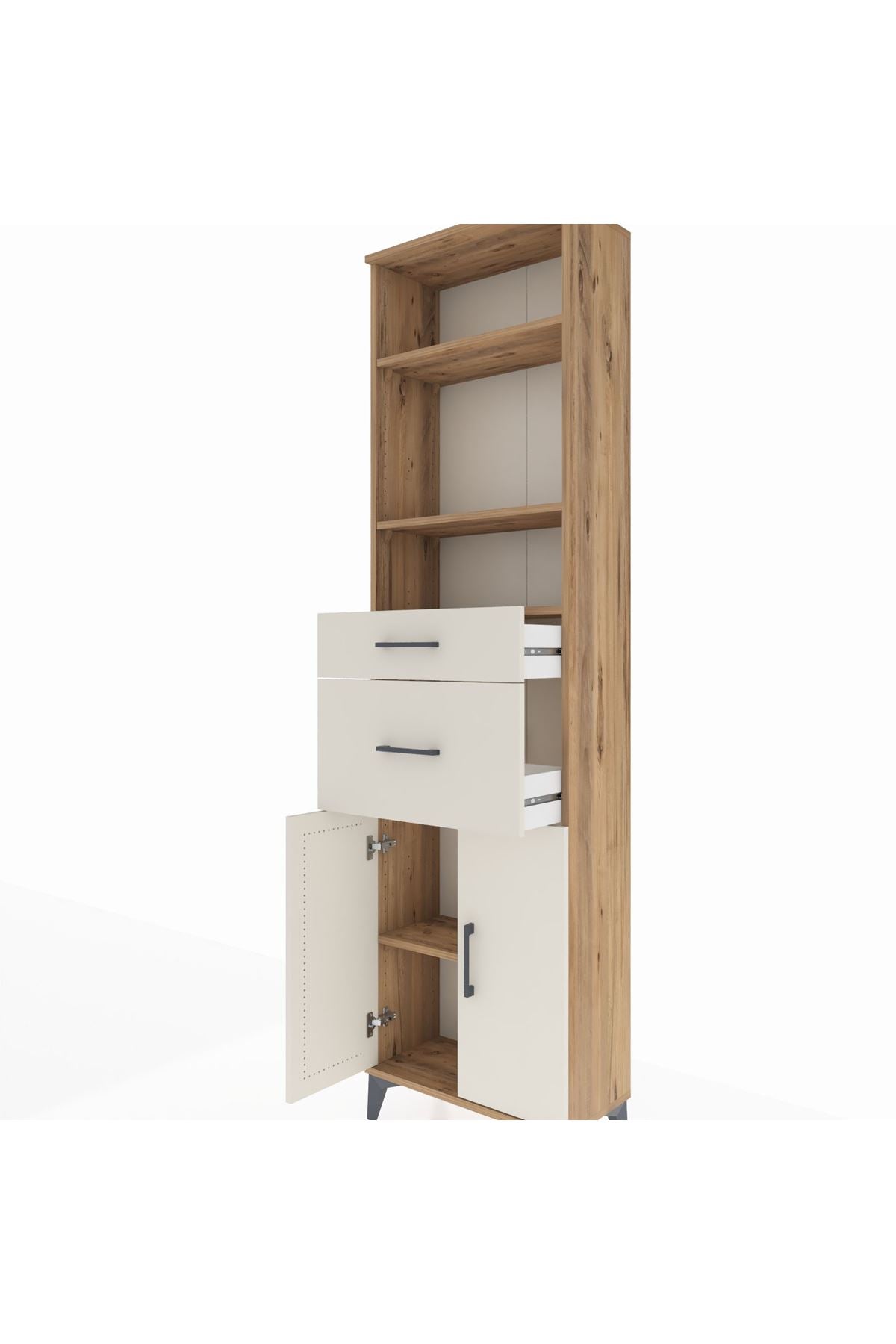 Arges Dolap 4 Raflı 2 Çekmeceli 2 Kapaklı 60x30x221 - S29M218V7A