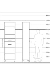 Arges Dolap 4 Raflı 2 Çekmeceli 60x30x221 - S29M219V3A