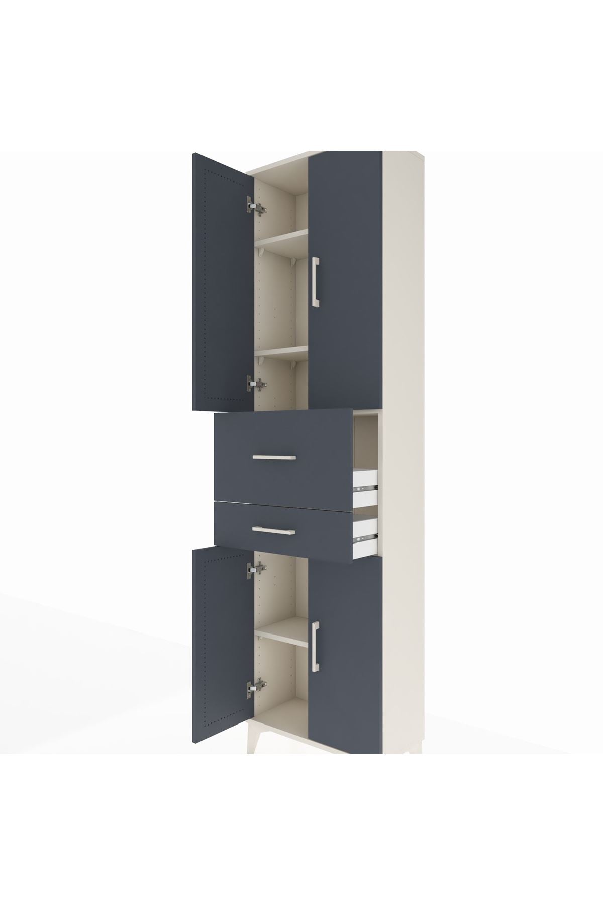 Arges Dolap 4 Raflı 2 Çekmeceli 4 Kapaklı 60x30x221 - S29M220V2A