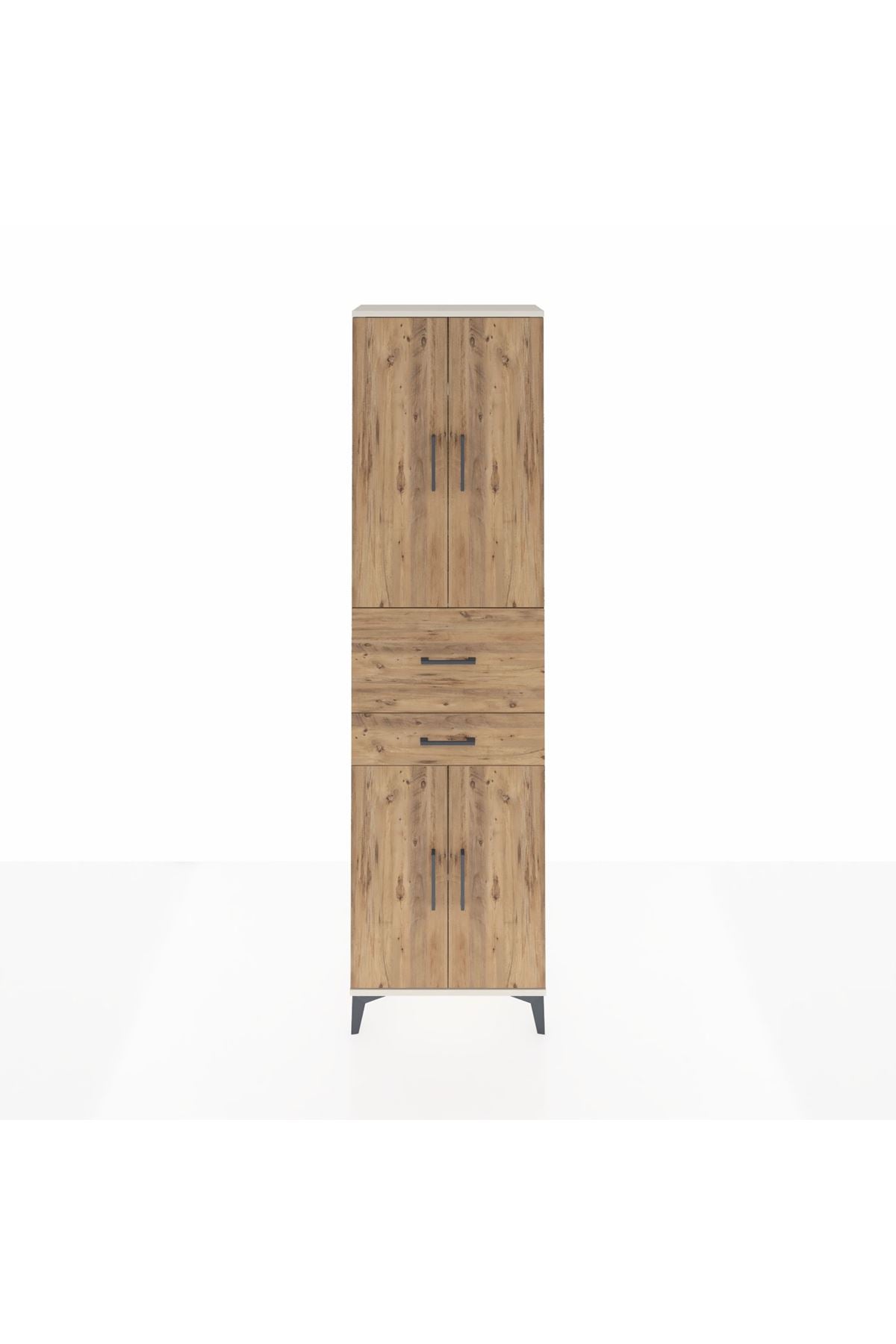 Arges Dolap 4 Raflı 2 Çekmeceli 4 Kapaklı 60x30x221 - S29M220V3A