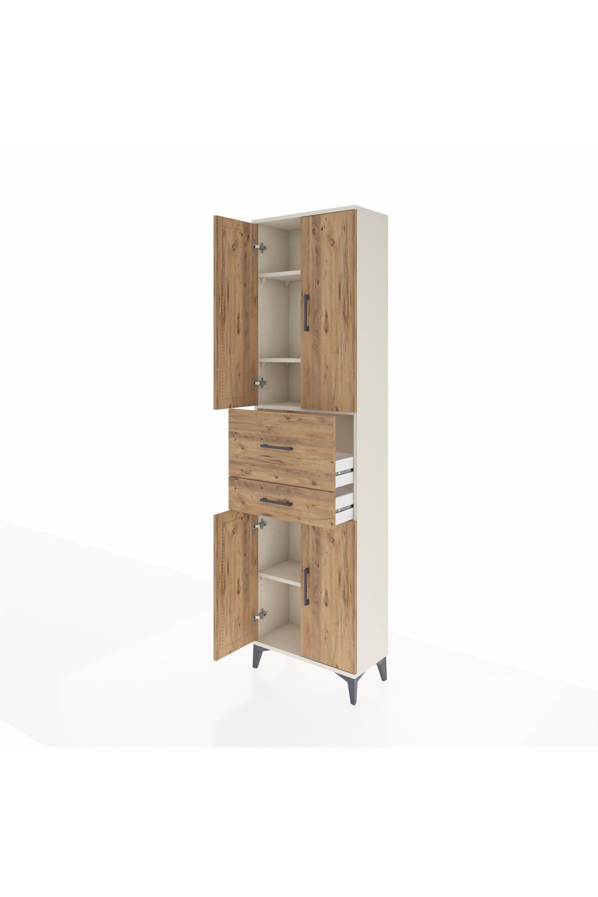 Arges Dolap 4 Raflı 2 Çekmeceli 4 Kapaklı 60x30x221 - S29M220V3A