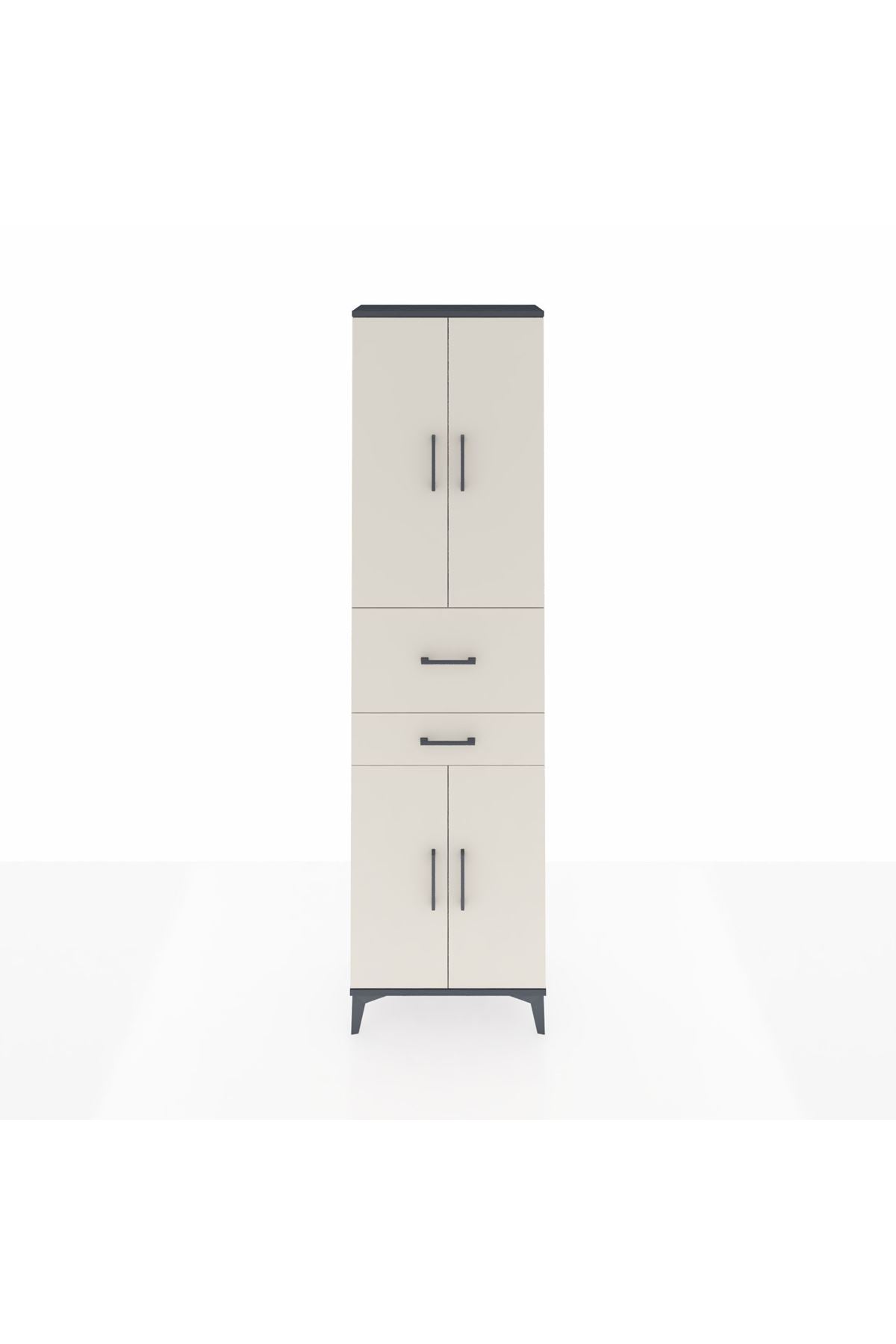 Arges Dolap 4 Raflı 2 Çekmeceli 4 Kapaklı 60x30x221 - S29M220V4A