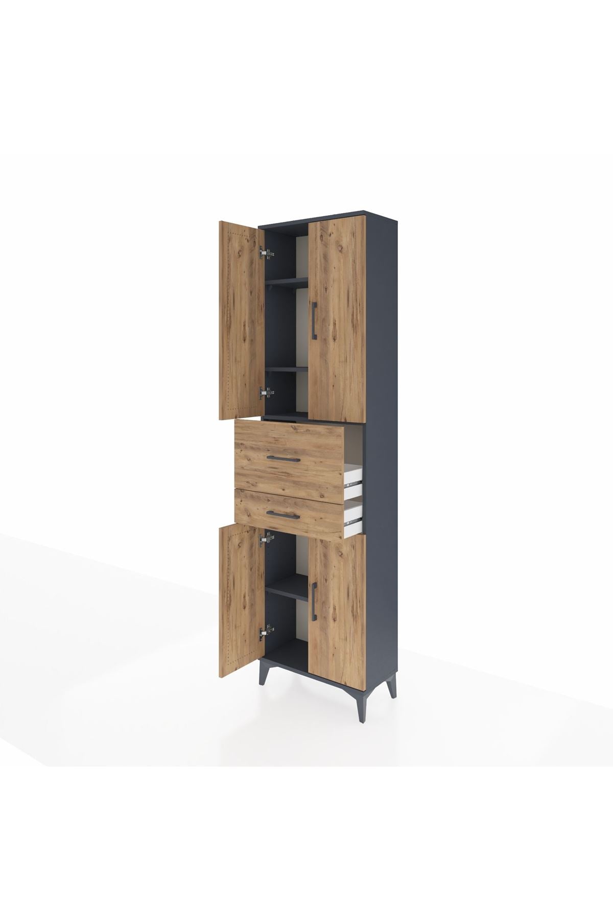 Arges Dolap 4 Raflı 2 Çekmeceli 4 Kapaklı 60x30x221 - S29M220V6A