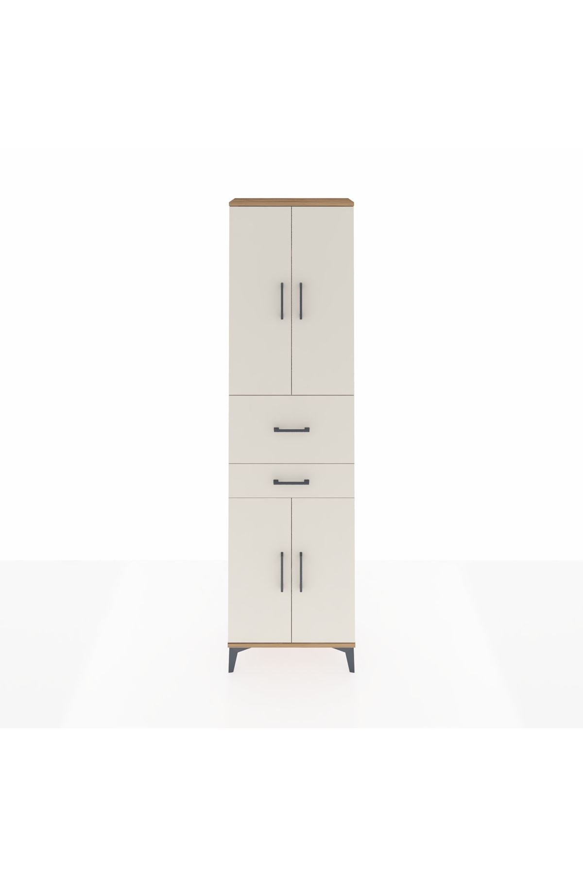 Arges Dolap 4 Raflı 2 Çekmeceli 4 Kapaklı 60x30x221 - S29M220V7A